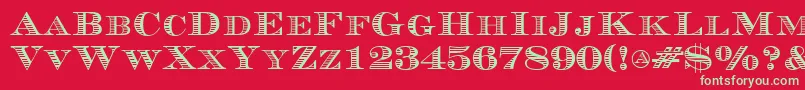 Currency Font – Green Fonts on Red Background