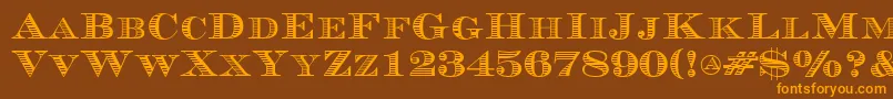 Currency Font – Orange Fonts on Brown Background