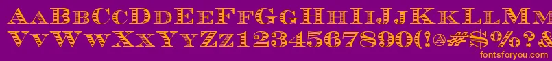 Currency Font – Orange Fonts on Purple Background