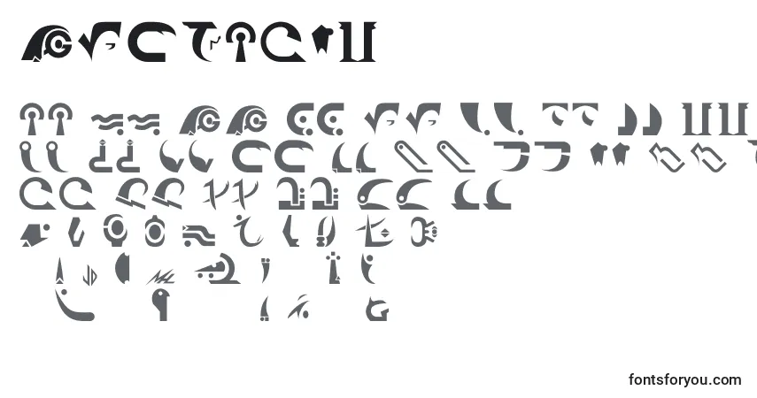 Czcionka Centauri – alfabet, cyfry, specjalne znaki