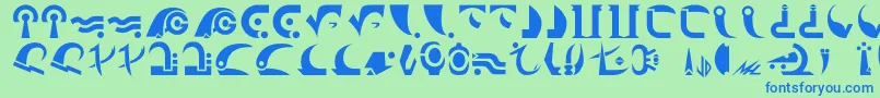 Centauri Font – Blue Fonts on Green Background