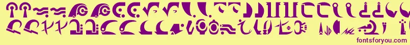 Police Centauri – polices violettes sur fond jaune