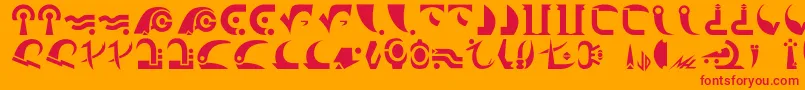 Centauri Font – Red Fonts on Orange Background