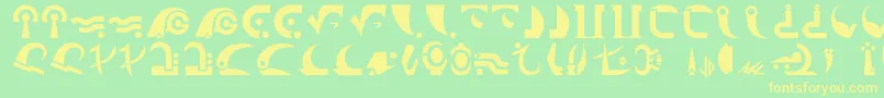 Centauri Font – Yellow Fonts on Green Background