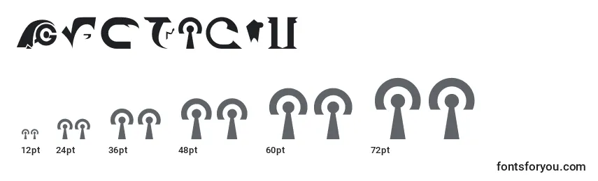 Centauri Font Sizes