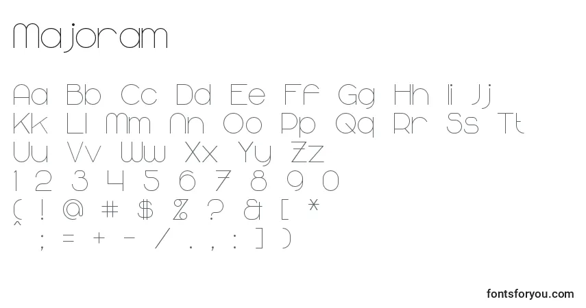 Majoram Font – alphabet, numbers, special characters