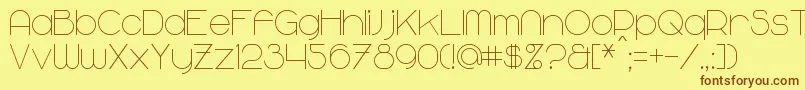 Majoram Font – Brown Fonts on Yellow Background
