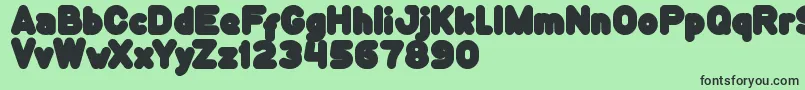 フォントFunnyAndCute – 緑の背景に黒い文字