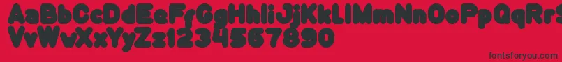 フォントFunnyAndCute – 赤い背景に黒い文字