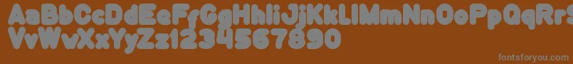 フォントFunnyAndCute – 茶色の背景に灰色の文字