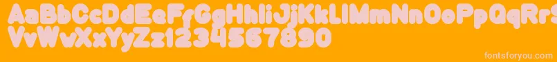 Police FunnyAndCute – polices roses sur fond orange