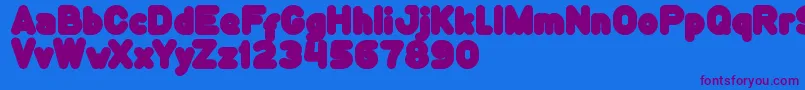 Police FunnyAndCute – polices violettes sur fond bleu