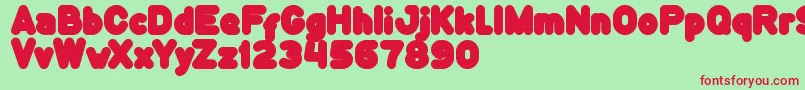 FunnyAndCute Font – Red Fonts on Green Background
