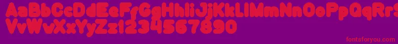 FunnyAndCute Font – Red Fonts on Purple Background