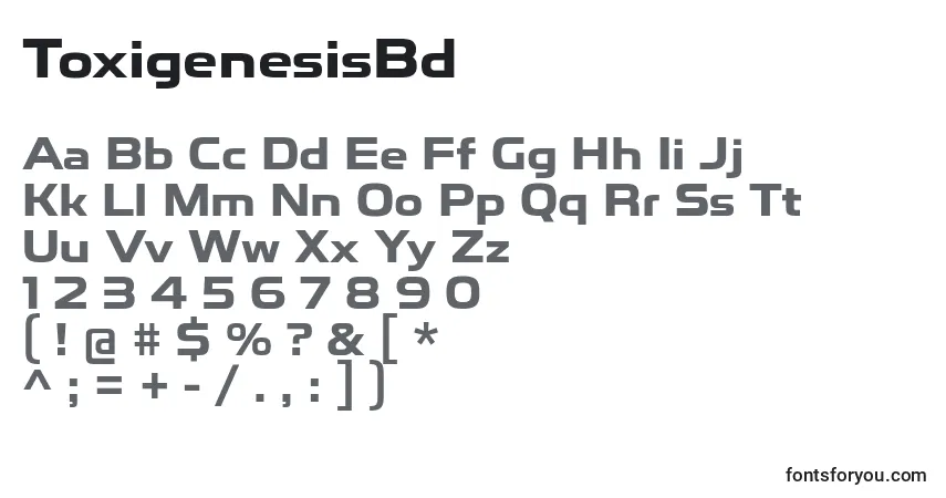 Шрифт ToxigenesisBd – алфавит, цифры, специальные символы