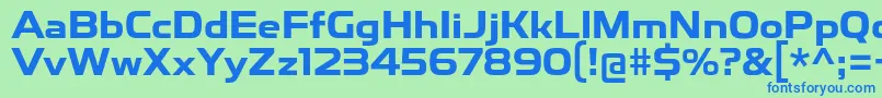 フォントToxigenesisBd – 青い文字は緑の背景です。