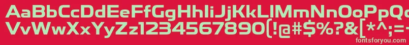 ToxigenesisBd-Schriftart – Grüne Schriften auf rotem Hintergrund