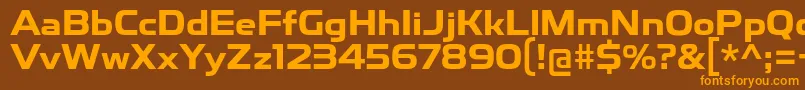 ToxigenesisBd-Schriftart – Orangefarbene Schriften auf braunem Hintergrund