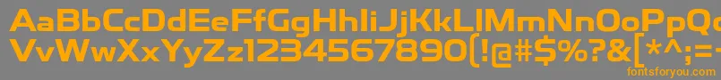 フォントToxigenesisBd – オレンジの文字は灰色の背景にあります。