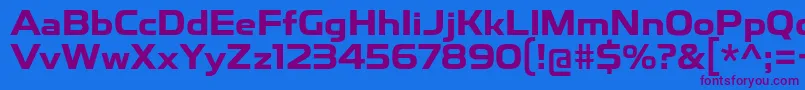 ToxigenesisBd-Schriftart – Violette Schriften auf blauem Hintergrund