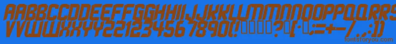 StrangephenomenaNormal Font – Brown Fonts on Blue Background