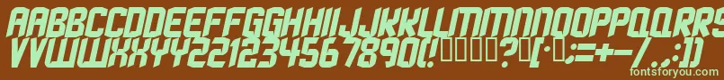 StrangephenomenaNormal-fontti – vihreät fontit ruskealla taustalla