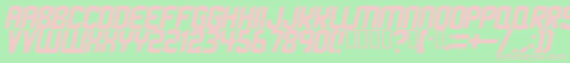 StrangephenomenaNormal-fontti – vaaleanpunaiset fontit vihreällä taustalla