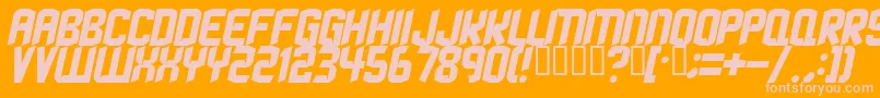 StrangephenomenaNormal Font – Pink Fonts on Orange Background