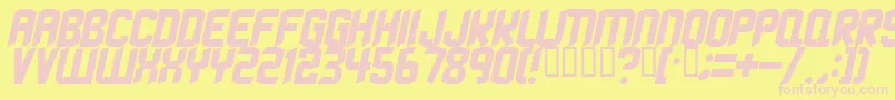 StrangephenomenaNormal-fontti – vaaleanpunaiset fontit keltaisella taustalla