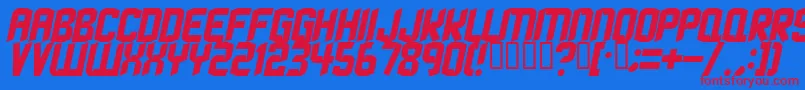 StrangephenomenaNormal Font – Red Fonts on Blue Background