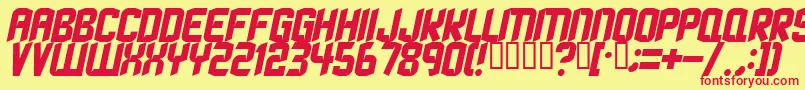 フォントStrangephenomenaNormal – 赤い文字の黄色い背景