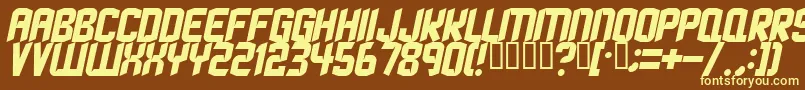 StrangephenomenaNormal-fontti – keltaiset fontit ruskealla taustalla