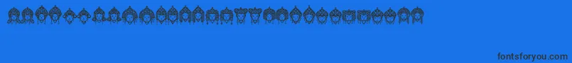 Headofidol Font – Black Fonts on Blue Background