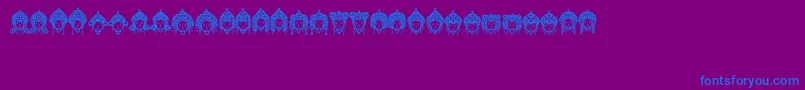 Headofidol Font – Blue Fonts on Purple Background