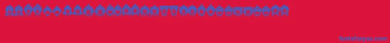 Headofidol Font – Blue Fonts on Red Background