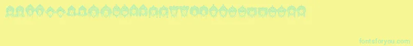 Headofidol Font – Green Fonts on Yellow Background