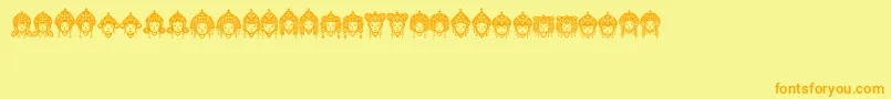 Headofidol Font – Orange Fonts on Yellow Background