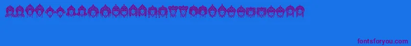 Headofidol Font – Purple Fonts on Blue Background