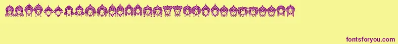 Headofidol Font – Purple Fonts on Yellow Background