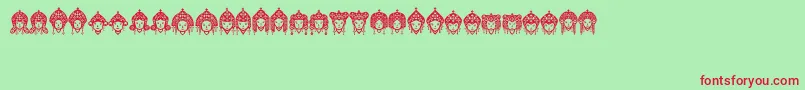 Headofidol Font – Red Fonts on Green Background