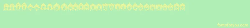 Headofidol Font – Yellow Fonts on Green Background