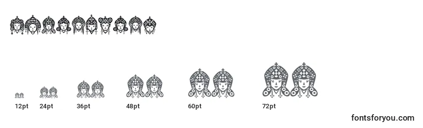 Größen der Schriftart Headofidol