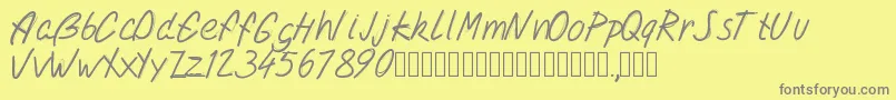 Шрифт Pwdoublescript – серые шрифты на жёлтом фоне