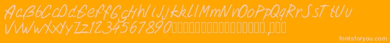 Pwdoublescript Font – Pink Fonts on Orange Background