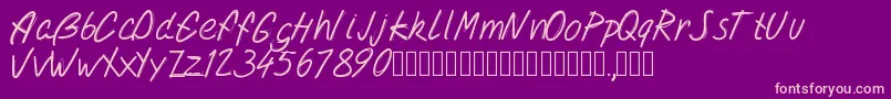 フォントPwdoublescript – 紫の背景にピンクのフォント