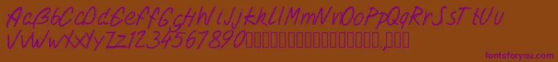 Pwdoublescript Font – Purple Fonts on Brown Background