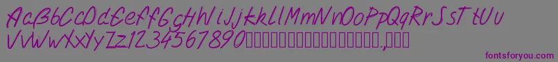 Pwdoublescript Font – Purple Fonts on Gray Background