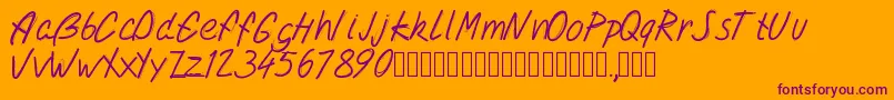 Шрифт Pwdoublescript – фиолетовые шрифты на оранжевом фоне