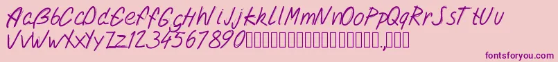 Шрифт Pwdoublescript – фиолетовые шрифты на розовом фоне