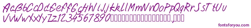 Pwdoublescript Font – Purple Fonts on White Background